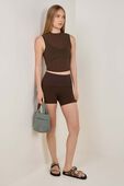Nulu and Mesh-Overlay Cropped Studio Tank Top